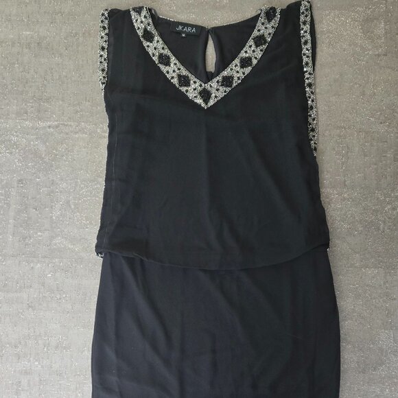 Black Dress with Beading Detail - Picture 1 of 4